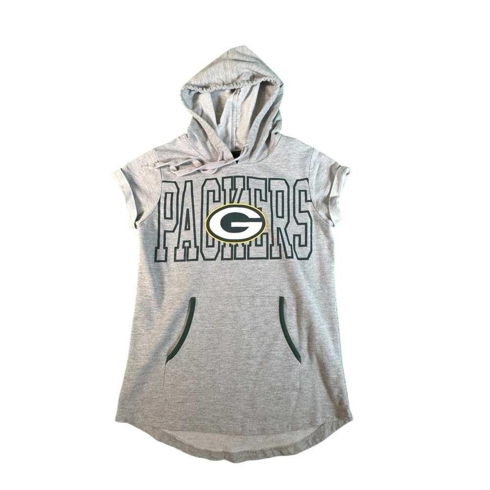 Green Bay Packers Hoodie Dress Womens Small Juniors Gray NFL